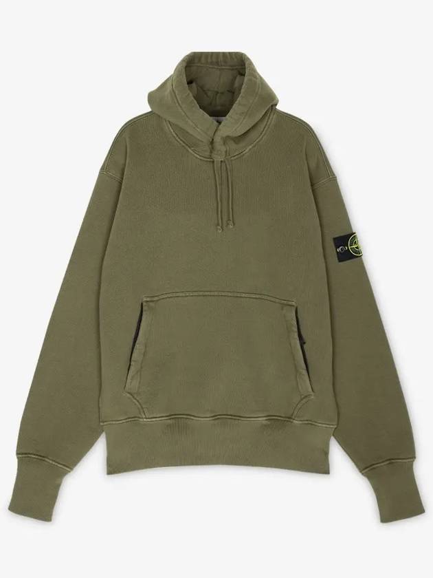 Men's Oversized Cotton Hoodie Khaki - STONE ISLAND - BALAAN 3