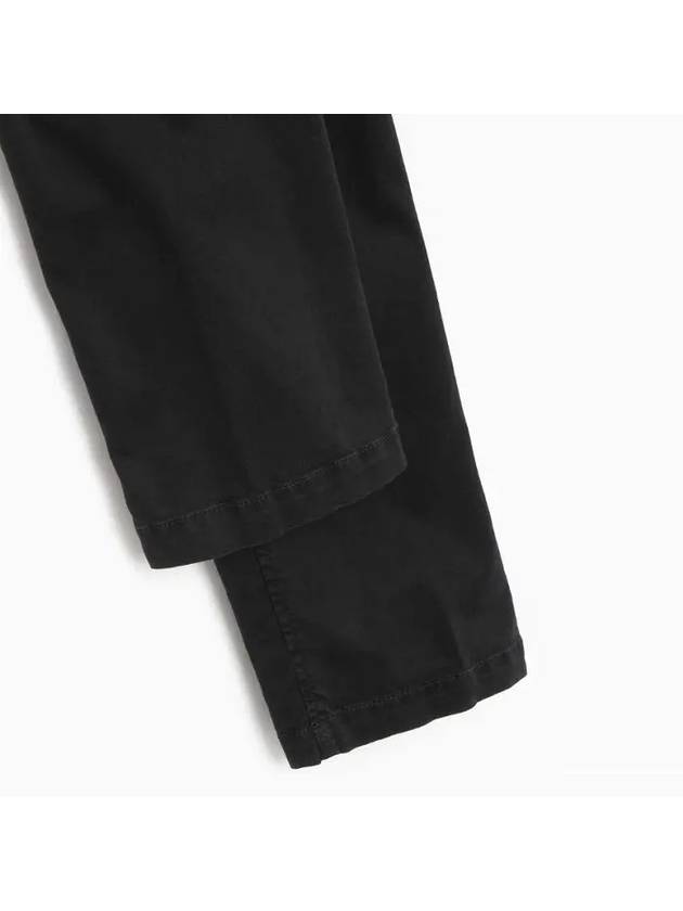 Stretch Broken Twill Garment Dyed Old Effect Cargo Straight Pants Black - STONE ISLAND - BALAAN 7