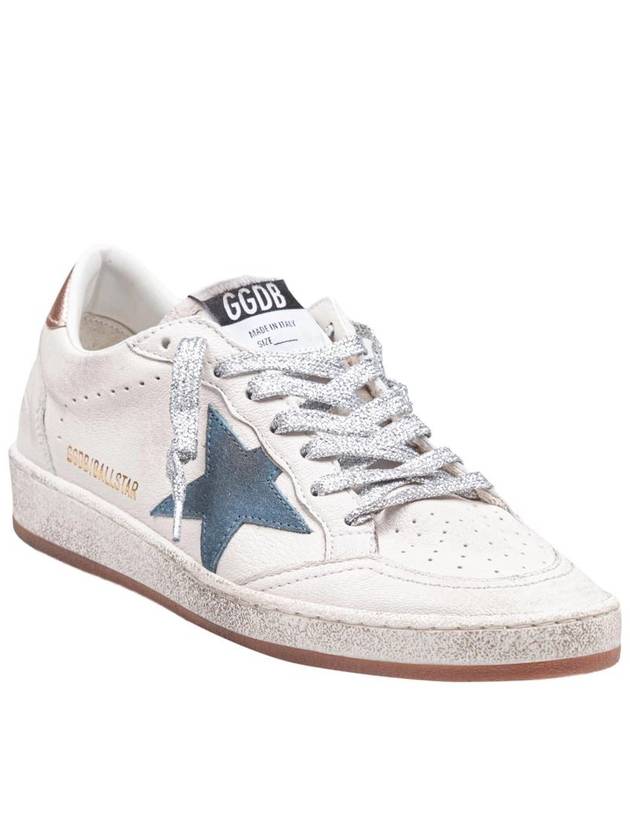 Ballstar Leather Low Top Sneakers Smoke Blue White - GOLDEN GOOSE - BALAAN 3