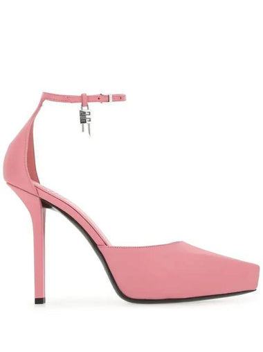 Women's G Lock Anklet Charm Leather Platform Pumps Heel Pink - GIVENCHY - BALAAN 1