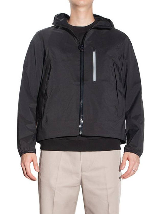 Sattouf Zipper Logo Hooded Jacket Black - MONCLER - BALAAN 2