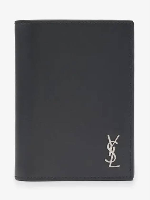 Men's Tiny Monogram Logo Half Wallet Black - SAINT LAURENT - BALAAN 2