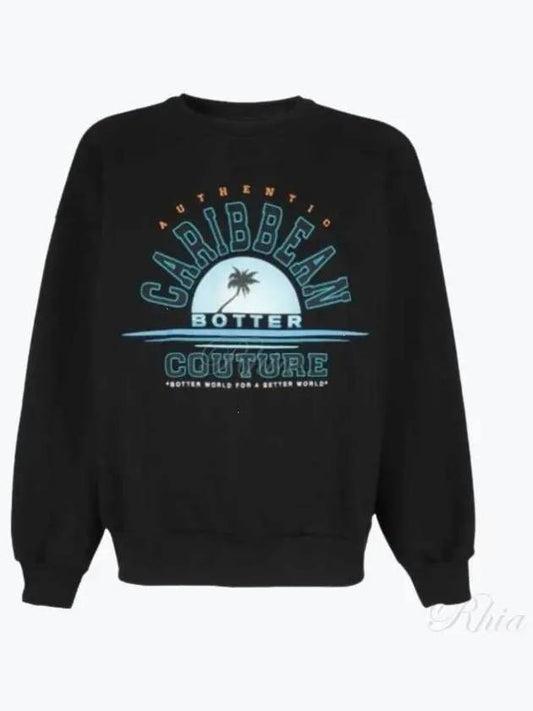 Karine Arm Graphic Cotton Sweatshirt 6014BJ006 Black College - BOTTER - BALAAN 1