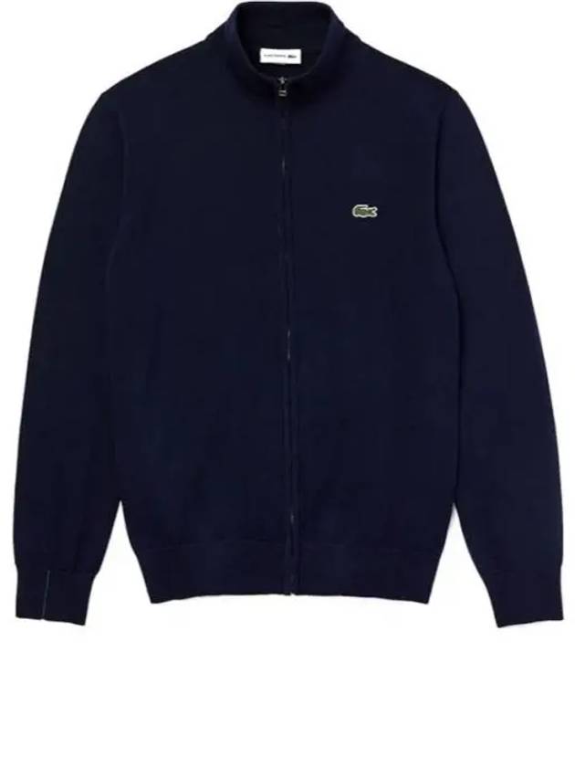 Stand-up collar organic cotton zipper sweater - LACOSTE - BALAAN 2