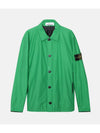 Cotton Nylon Tela Primaloft Over Long Sleeve Shirt Bright Green - STONE ISLAND - BALAAN 1