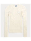 Embroidered Logo Pony Cable Knit Top Cream - POLO RALPH LAUREN - BALAAN 2