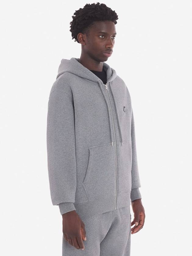 Foxhead Patch Comfort Zipper Hooded Medium Grey Melange - MAISON KITSUNE - BALAAN 3