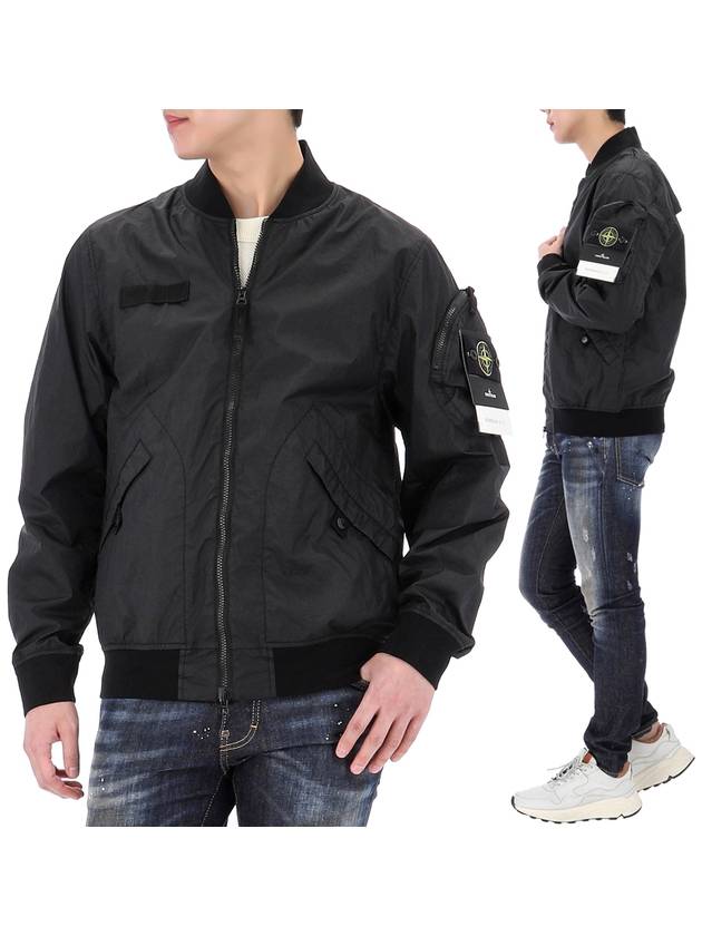 Membrana 3L TC Breathable and Water-Resistant Bomber Jacket Black - STONE ISLAND - BALAAN 2