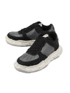 Wayne OG Sole Distressed Leather Low Top Sneakers Black - MAISON MIHARA YASUHIRO - BALAAN 1