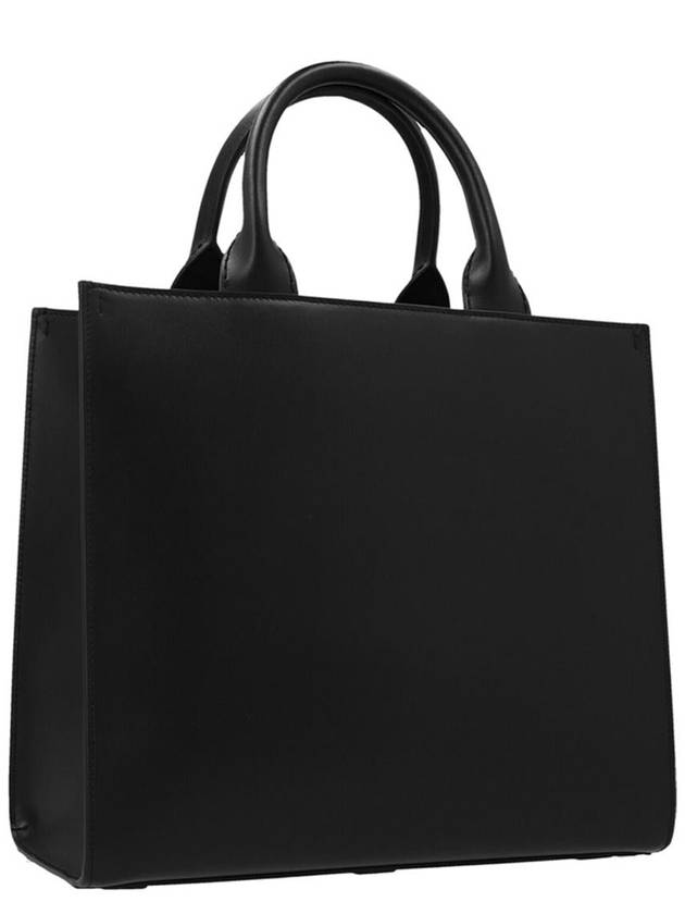 DG Logo Small Leather Tote Bag Black - DOLCE&GABBANA - BALAAN 3