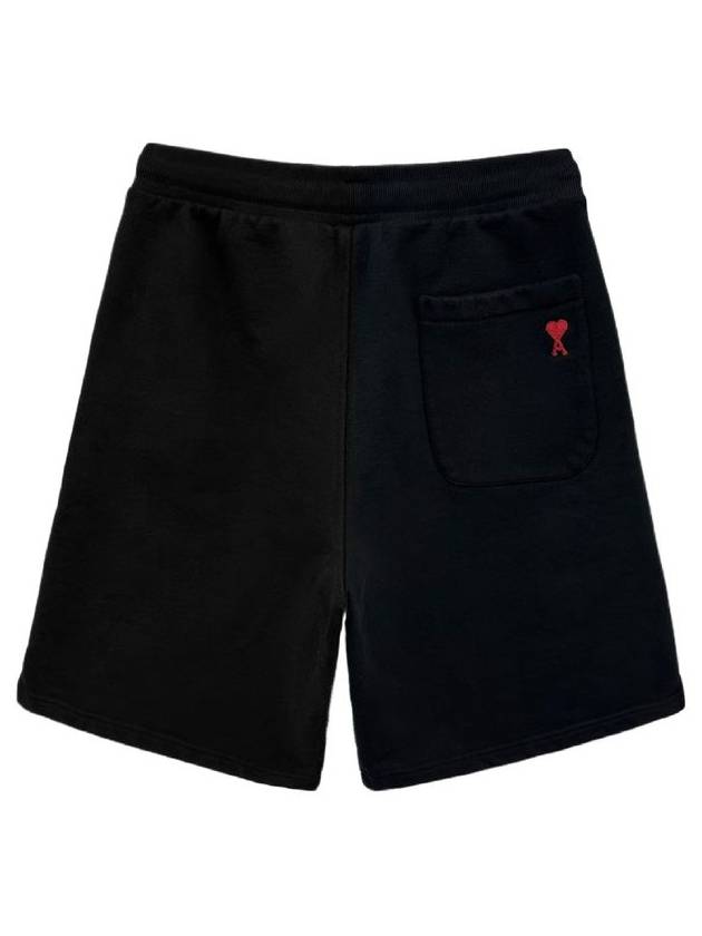 Organic Cotton Fleece Shorts Black - AMI - BALAAN 3