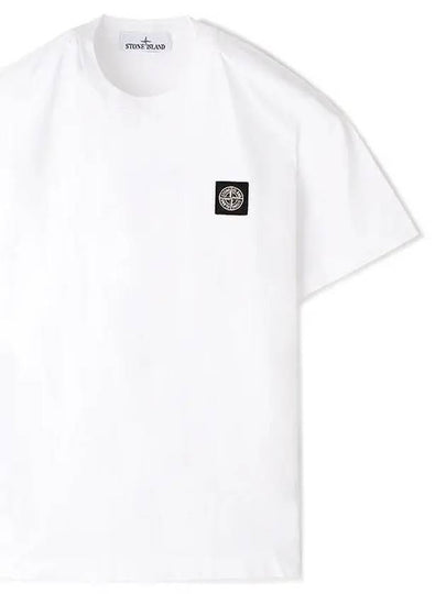 Slimfit Cotton Jersey Short Sleeve T-shirt White - STONE ISLAND - BALAAN 2