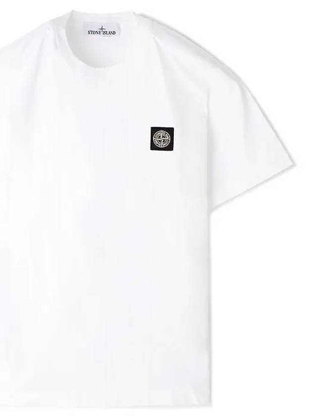 Slimfit Cotton Jersey Short Sleeve T-shirt White - STONE ISLAND - BALAAN 2