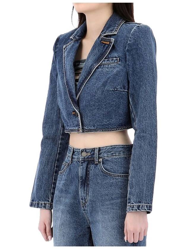 Cropped Denim Jacket PF23816JBL BLUE - SELF PORTRAIT - BALAAN 3