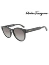 Grey Gradient Round Sunglasses Black - SALVATORE FERRAGAMO - 3