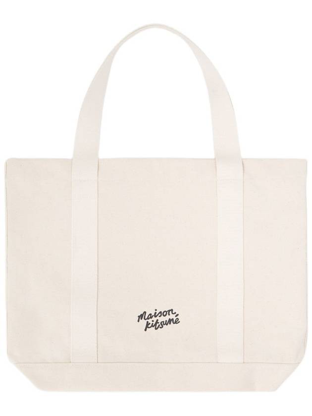 Fox Head Print Tote Bag Ecru - MAISON KITSUNE - BALAAN 3