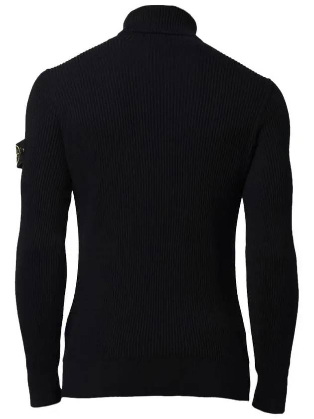 Wappen Patch Full Rib Pure Wool Knit Turtleneck Navy - STONE ISLAND - BALAAN 4