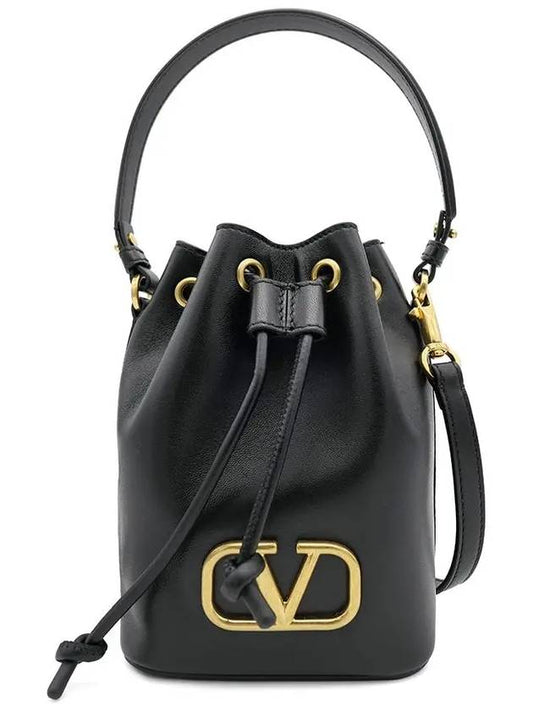 V Logo Bucket Bag Black - VALENTINO - BALAAN 2