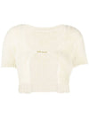 La Maile Neve Logo Charm Fluffy Crop Cardigan Offwhite - JACQUEMUS - BALAAN 2