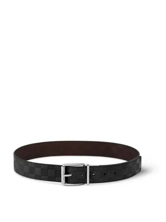 Men's Damier Print Reversible 40MM Leather Belt Black Brown - LOUIS VUITTON - BALAAN 2