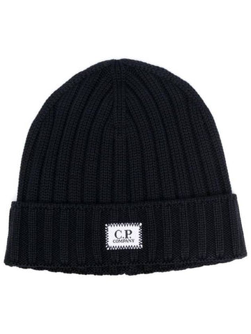 Logo Patch Wool Beanie Navy - CP COMPANY - BALAAN 1