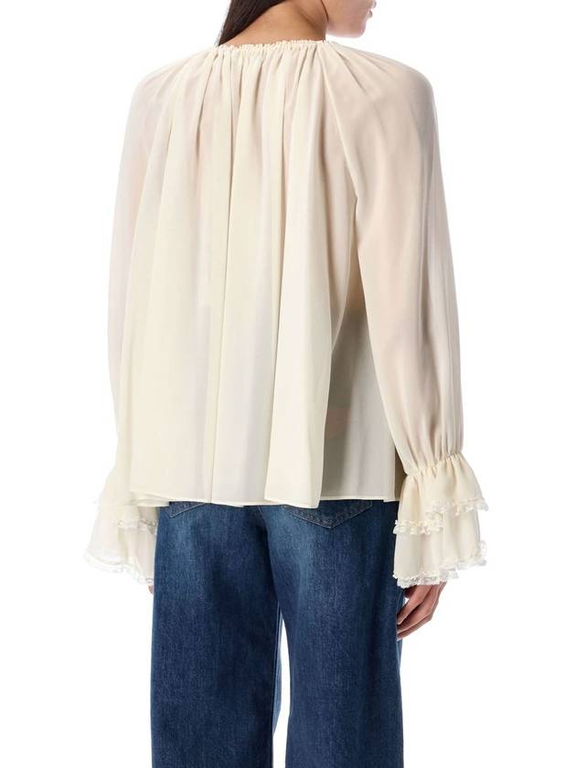 Chloé Gathered V-Neck Top - CHLOE - BALAAN 2