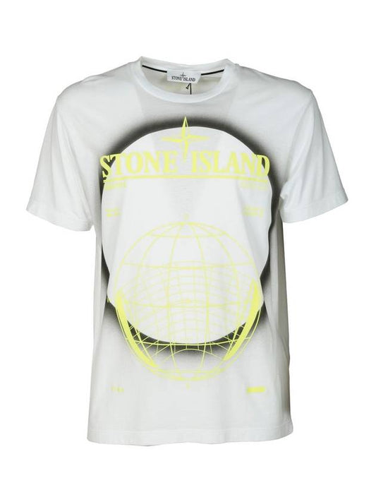 Men's Solar Eclipse Logo Short Sleeve T-Shirt White - STONE ISLAND - BALAAN 1