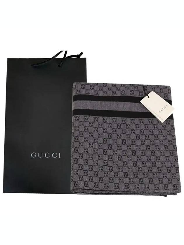 GG Two-Tone Wool Muffler Black - GUCCI - BALAAN 6