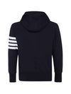 Engineered 4 Bar Diagonal Zip Up Hoodie Navy - THOM BROWNE - BALAAN 4