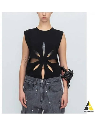 KUSIKOHC M Origami cut out sleeveless top black Army - KULTAKESKUS - BALAAN 1