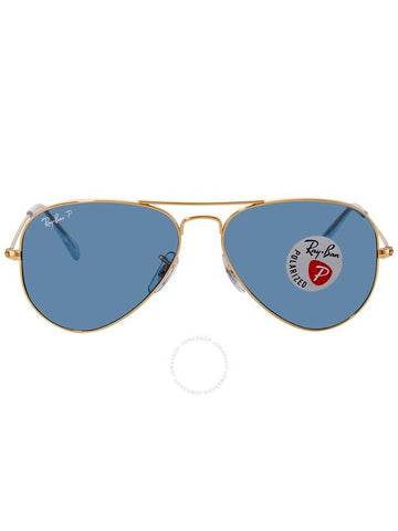 Ray Ban Aviator Classic Polarized Blue Unisex Sunglasses RB3025 9196S2 55 - RAY-BAN - BALAAN 1