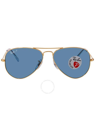 Ray Ban Aviator Classic Polarized Blue Unisex Sunglasses RB3025 9196S2 55 - RAY-BAN - BALAAN 1