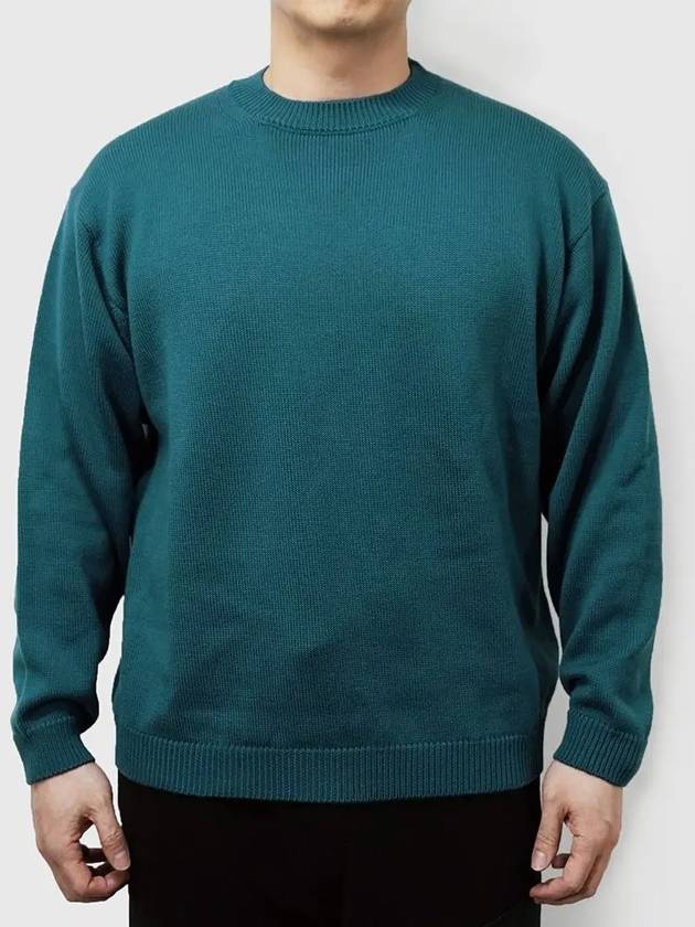 Crew Neck Knit Top Blue - TEN C - BALAAN 3