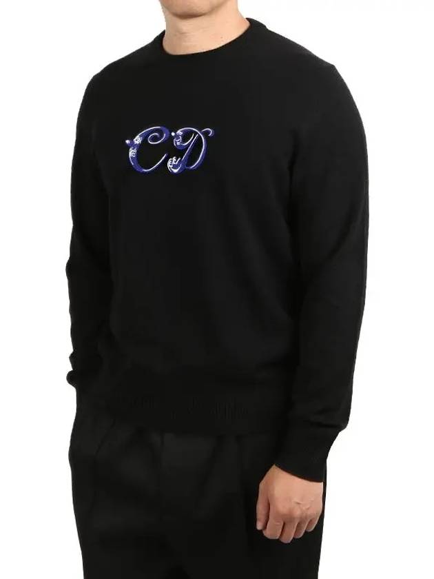 Logo Sharp Cashmere Sweatshirt Black - DIOR - BALAAN 2