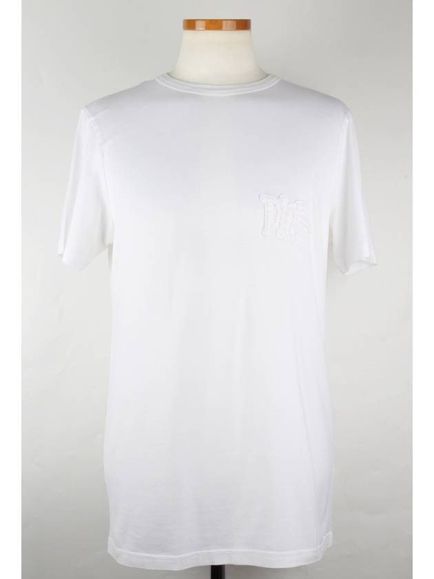 Terry embroidered logo short sleeve t shirt white L 100 - DIOR - BALAAN 1