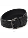 Men's Intrecciato Weaving Leather Belt Black - BOTTEGA VENETA - BALAAN 2