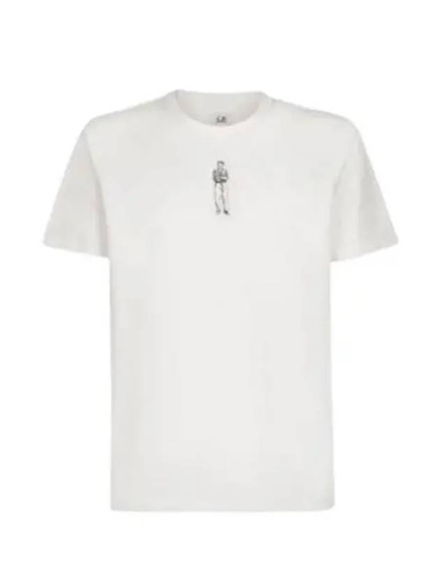 Horizontal Logo Crew Neck Short Sleeve T-Shirt White - CP COMPANY - BALAAN 2