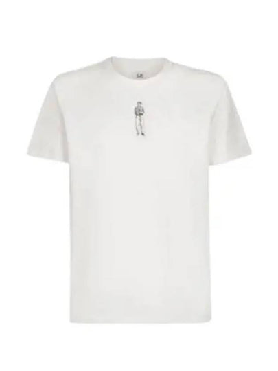 Horizontal Logo Crew Neck Short Sleeve T-Shirt White - CP COMPANY - BALAAN 2