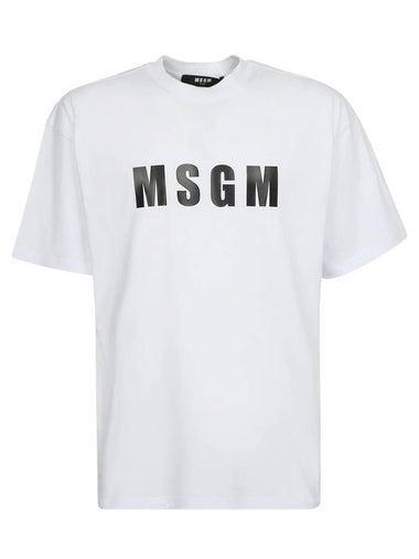 Logo Cotton Short Sleeve T-Shirt White - MSGM - BALAAN 1