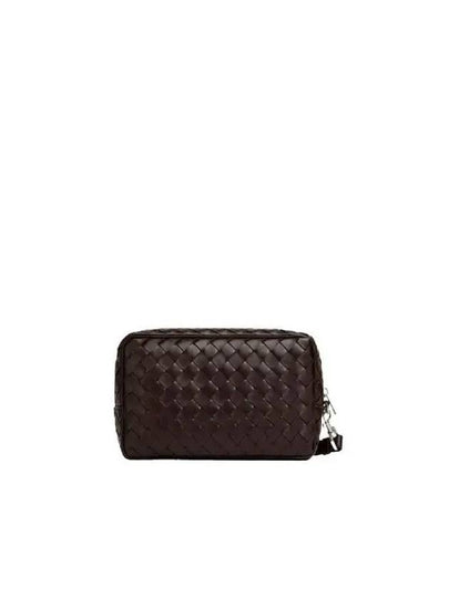 Intrecciato Zipper Leather Pouch Bag Brown - BOTTEGA VENETA - BALAAN 2