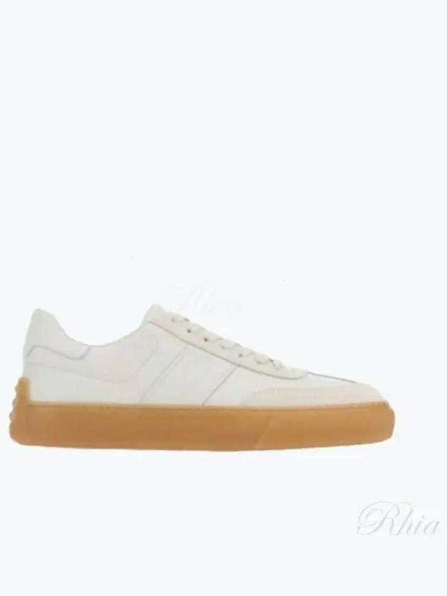 Round Toe Leather Low Top Sneakers White - TOD'S - BALAAN 2