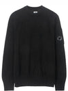 Men's Lens Wappen Crew Neck Knit Top Black - CP COMPANY - BALAAN 2