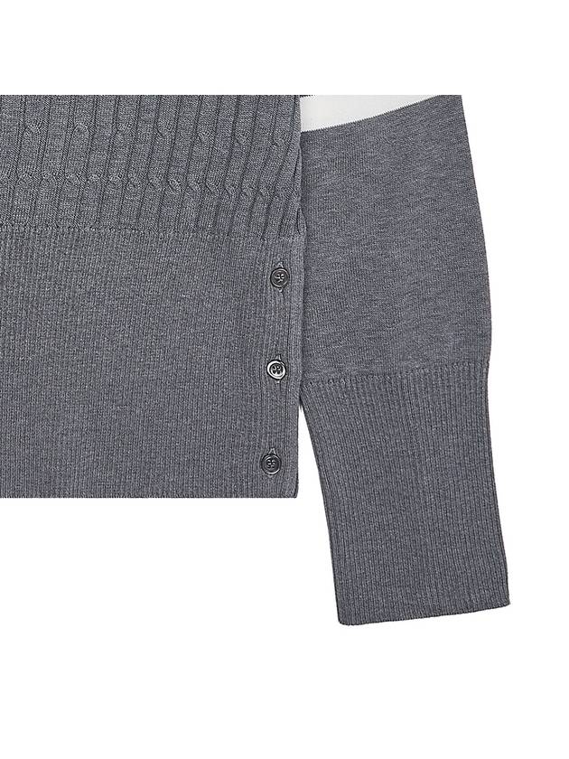 Classic 4-Bar Cable Cotton Knit Top Grey - THOM BROWNE - BALAAN 7