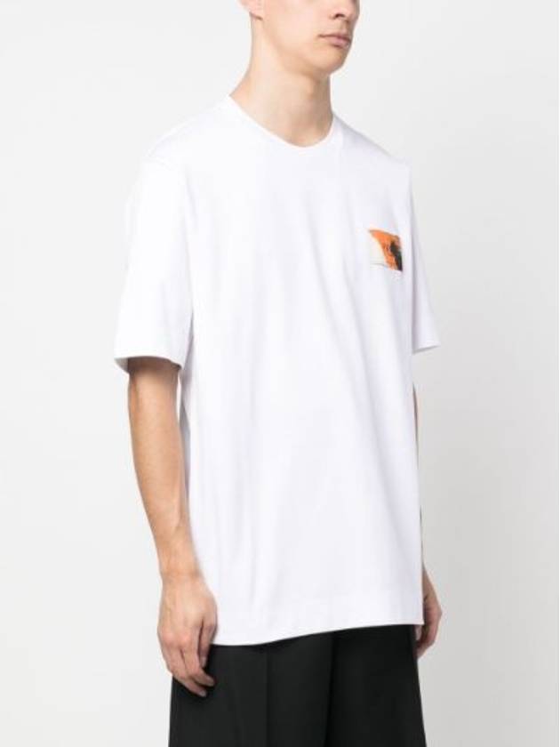 Logo Label Patch Short Sleeve T-Shirt White - FENDI - BALAAN 3