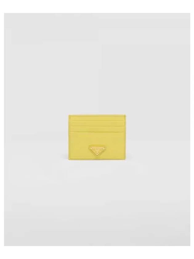 Saffiano Triangle Logo Card Wallet Citron Yellow 1MC025QHHF0322 - PRADA - BALAAN 2