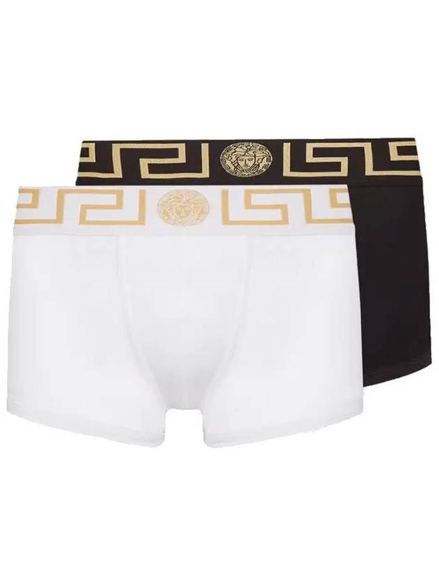 Men's Greca Border Draws 2 Pack Briefs Black White - VERSACE - BALAAN 2