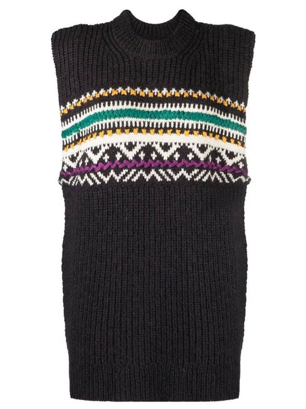 Gresley Wool Sleeveless Knit Top Fade Night - ISABEL MARANT - BALAAN 2