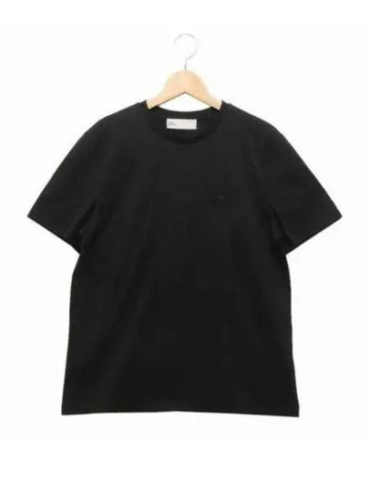 Embroidered Logo Cotton Short Sleeve T-Shirt Black - TORY BURCH - BALAAN 2