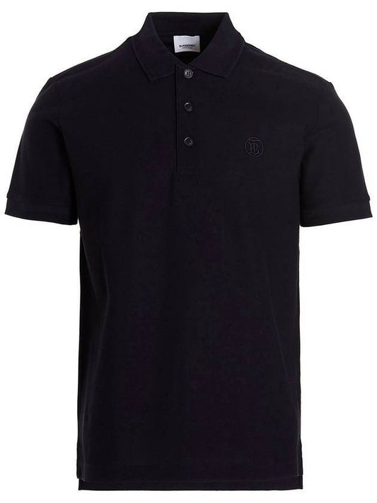 Men's CHUNKY Monogram motif cotton Polo Shirt navy - BURBERRY - BALAAN 1