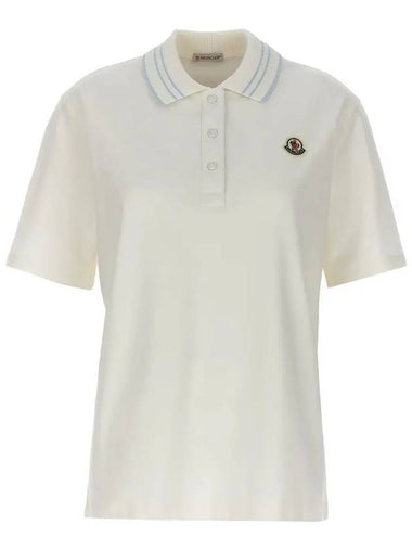 Logo Patch Short Sleeve Polo Shirt White - MONCLER - BALAAN 1